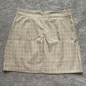 beige plaid skirt